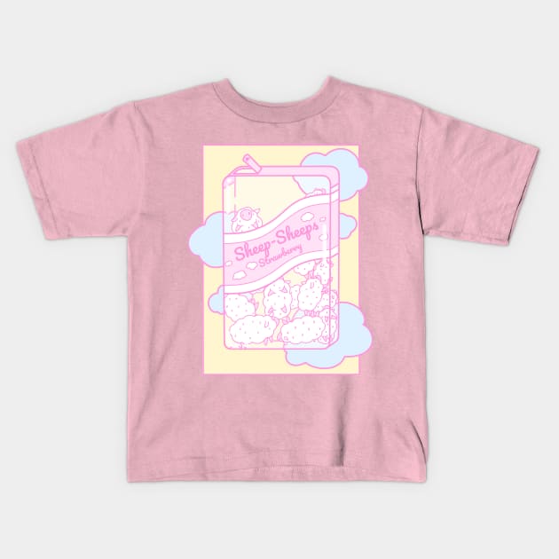 Strawberry Sheep-Sheeps Kids T-Shirt by Cosmic Queers